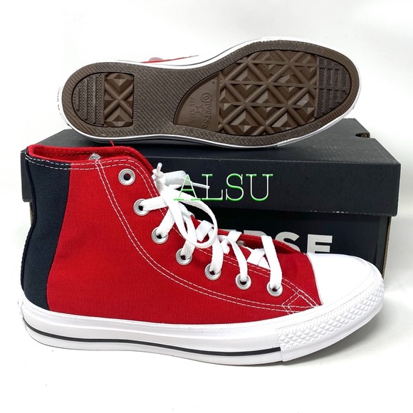 Converse Ctas High Top Enamel Red Black Men’s - Picture 9 of 12